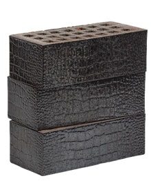 Декоративный пустотелый кирпич с накаткой «Кожа дракона» «Чёрный металл» К-1,35